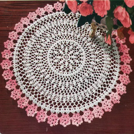 Pink Flower Doily