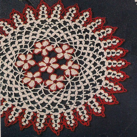 Red White Doily Pattern