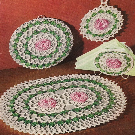 Rose Doily Set